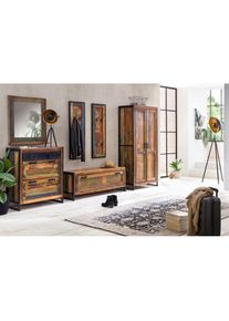 Sit, Garderoben-Set 6 Stk. tlg., bunt/antikschwarz, bunt/antikschwarz, Massivholz