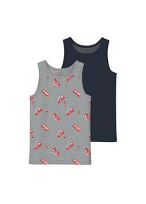 name it, Herren, Unterhemd &raquo;NMMTANK TOP 2P GREY FIRETRUCK NOOS&laquo; Packung, 2 Stk., Grey Melange, 2 Stk., 92 - 2 Stk., Grey Melange, Unterw&auml;sche von name
