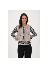 monari, Damen, Fellimitatweste &raquo;Weste fake fur&laquo; Mit Rundhalsausschnitt, greige, 42, greige, Stylische Fellweste von monari