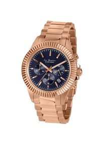 Jacques Lemans, Damen, Chronograph &raquo;La Passion&laquo; Quarzuhr, Armbanduhr, Damenuhr, Herrenuhr, Edelstahlarmband, Stoppfunktion, ros&eacute;goldfarben-dunkelblau,