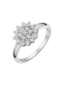 Firetti, Damen, Fingerring &raquo;Schmuck Geschenk Silber 925 Damenring Ring Blume&laquo; mit Zirkonia (synth.), silberfarben-kristallwei&szlig;, 52, Dieser Ring ist 