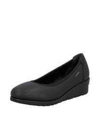 Rieker, Damen, Keilpumps Ballerina, Schlupfschuh, Slipper mit leichter Struktur im Obermaterial, schwarz, 40, Keilpumps im schlichten Design, schmale 