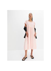 bonprix, Damen, Midikleid &raquo;Midikleid aus reiner Baumwolle&laquo; aus reiner Baumwolle, lockere Passform, mit Schlitzdetail, bonbonrosa, 32/34 (XS) - N-Gr, 