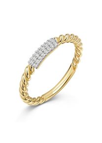 Firetti, Damen, Fingerring &raquo;Schmuck Geschenk Gold 333 Damenring Ring Kordel bicolor&laquo; mit Zirkonia (synth.), gelbgoldfarben-wei&szlig;goldfarben-kristallwei&szlig;