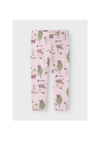 name it, Damen, Leggings &raquo;NMFDYKA &ndash; Leggings mit elastischem Bund und normaler Passform&laquo; unifarben, casual, regular fit, Jersey, Winsome Orchid, 116 -