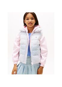 Tommy Hilfiger, Damen, Steppweste &raquo;MIX STRIPE VEST&laquo; f&uuml;r Kinder bis 16 Jahre, cooles Streifen-Design, Light Pink Multistripes, 4 (104), Light Pink 