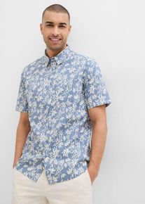 Camicia a maniche corte in puro cotone biologico, Blu, Taglia 39/40 (M), bonprix