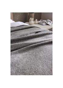 Toison, Decke, Biella Deken van lamswol, Chevron, 240 cm x 300 cm, grootte, lood (300 x 240 cm)