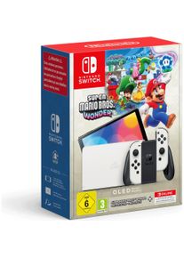 Nintendo Switch OLED-Modell (weiss) &ndash; Super Mario Bros. Wonder Set + Einzelmitgliedschaft (12 Monate), Spielkonsole, Weiss, Schwarz