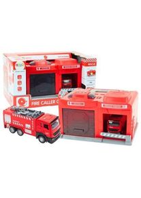 Lean Toys Garagenbasis-Feuerwache-LKW 1:32, Licht/Sound