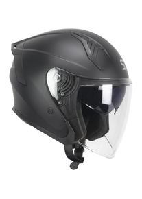 Ska-p, Motorradhelm, 1MHA JEDI MONO Open Face helm, matzwart, S (55-56cm) (S)