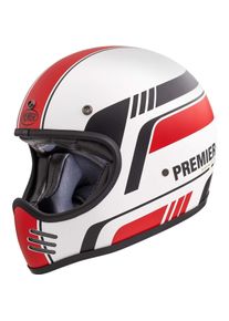 Premier, Motorradhelm, HELM MX BL 8 BM,WIT/ROOD/ZWART,XS (XS)