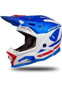 Ufo Plast, Motorradhelm, Helm Echus blauw/wit/rood XS (53 - 54 cm, XS)
