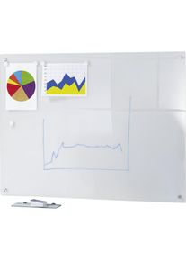 SMIT VISUAL Glazen whiteboard, complete set, glasoppervlak, wit, b x h = 600 x 450 mm