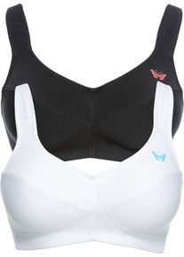 bonprix Femei Sutien fără armătură cu bumbac organic (set/2 buc.), alb, 105F