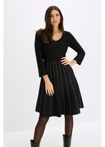 bonprix Strickkleid aus weichem Viskose-Mix, schwarz