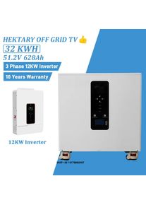 HEKTARY OFF GRID TV--51.2V 628Ah 32KWh+12KW Three Phase Inverter All in One +Grade a 314Ah+10years Warranty+DDP to Poland