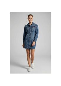 Calvin Klein Jeans Jeanskleid &raquo;LS DENIM MINI DRESS&laquo; Klappentaschen Mit Rundhalsausschnitt, figurbetont