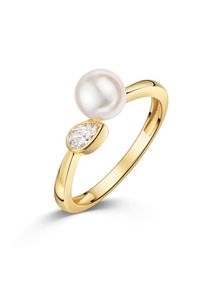 Firetti Fingerring &raquo;Schmuck Geschenk Gold 333 Damenring Ring Tropfen&laquo; mit Zirkonia (synth.) - mit S&uuml;&szlig;wasserzuchtperle