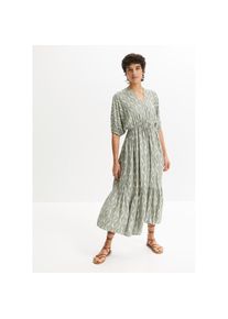 bonprix Midikleid &raquo;Midikleid aus flie&szlig;ender Viskose&laquo; aus Viskose, ausgestellte Passform, mit Fledermaus&auml;rmeln gr&uuml;n, Gr&ouml;&szlig;e 46