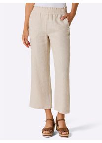 CREATION L PREMIUM Damen Leinenhose mit weitem Bein in sand-meliert ,Gr&ouml;&szlig;e 46, Witt, 100% Leinen