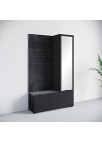 Home Affaire, Unisex, Garderoben-Set &raquo;TEJO II&laquo; Komplett-Set, 1 Stk. tlg., schwarz matt, schwarz matt, Multifunktionale und moderne Garderobe - eine 