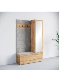 Home Affaire, Unisex, Garderoben-Set &raquo;TEJO II&laquo; Komplett-Set, 1 Stk. tlg., Votan eichefarben, Votan eichefarben, Multifunktionale und moderne Garderobe