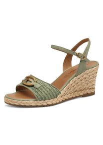 Tamaris, Damen, Keilsandalette , Sommerschuh, Riemchensandale mit T-Schmuckelement, mintgr&uuml;n, 42, mintgr&uuml;n, Sandalette mit verstellbarem 