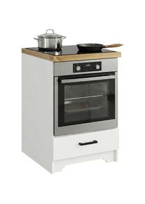 Home Affaire, Herdumbauschrank &raquo;Meliss&laquo; aus massiver Kiefer, Breite 60 cm, Soft-Close-Funktion, wei&szlig;/honig, Massivholz, wei&szlig; - B/H/T: 60 cm x 88 cm x 