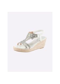 Andrea Conti, Damen, Sandalette, wei&szlig;, 37, wei&szlig;, trageangenehmes Textilmaterial