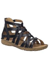 Josef Seibel, Damen, Sandale &raquo;Ivy 06&laquo; , R&ouml;mdersandale, Sandalette, Riemchensandale mit Rei&szlig;verschluss, schwarz, 38, schwarz, Klassische Sandale mit 