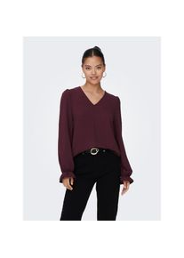 Only, Damen, Spitzenbluse &raquo;ONLMETTE L/S LACE TOP WVN&laquo; Kunstfaser, regular fit, Port Royale, S, Feminine Bluse von Only