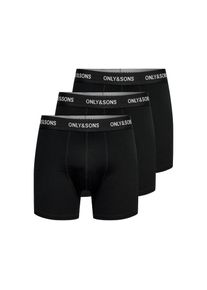 Only & Sons ONLY & SONS, Herren, Trunk &raquo;ONSFITZ SOLID BLACK TRUNK 3PACK NOOS&laquo; Packung, 3 Stk., Black Pack:Colorful wasitband, 3 Stk., S - 3 Stk., Black 