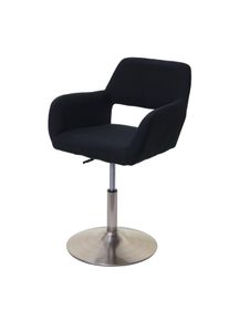 Esszimmerstuhl HWC-A50 III, Stuhl K&uuml;chenstuhl, Retro 50er Jahre, Stoff/Textil ~ schwarz, Fu&szlig; geb&uuml;rstet