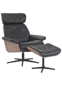 Xora Relaxsesselset, Braun, Schwarz, Holz, Textil, Leder, Kombination Echtleder/Lederlook, B&uuml;ffelleder, Birke, Schichtholz, 82x85-117x102 cm, Relaxfunktion, Wohnzimmer, Sessel, Relaxsessel