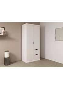 Kleiderschrank Rauch "Dreht&uuml;renschrank Schrank Garderobe W&auml;scheschrank Schlafzimmer MARLENE", wei&szlig; (alpinwei&szlig;), B:91cm H:203cm T:56cm, Holzwerkstoff, Schr&auml;nke, Kleiderschrank, in 3 Breiten 91/136/181 cm im Landhaus-Stil MADE IN GERMANY