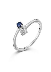 Fingerring Firetti "Schmuck Geschenk Gold 333 Damenring Ring Kreis" Gr. 62, blau (wei&szlig;goldfarben, dunkelblau, kristallwei&szlig;), Fingerringe, Damen, 62, Wei&szlig;gold 333, 1mm, Fingerring, mit Saphir, Zirkonia (synth.)