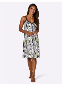 w&auml;schepur Damen Nachthemd in schwarz-limone-bedruckt ,Gr&ouml;&szlig;e 36/38, Witt, 50% Baumwolle, 50% Viskose