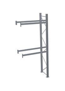 Palettenregal, feuerverzinkt, HxBxT 4500 x 1950 x 1100 mm, 2 Fachebenen, Anbauregal Schulte