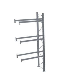 Schulte Palletstelling, thermisch verzinkt, h x b x d 4500 x 1950 x 1100 mm, 3 etages, aanbouwstelling