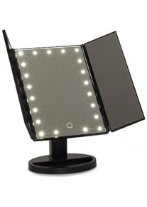 Extralink, Kosmetikspiegel, Schminkspiegel mit Vergr&ouml;sserung, schwarz, ausziehbar, beleuchtet, mit St&auml;nder