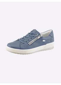 Remonte Dames Sneaker met vetersluiting en ritssluiting in middenblauw ,maat 37, Witt, 100% Glad leer