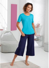 feel good Dames shirt in turquoise ,maat 36/38, Witt, 95% Viscose, 5% Elastan