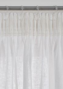 bonprix Zasłona z bawełny z domieszką lnu (1 szt.), biały, Wys./szer. 175/140 cm