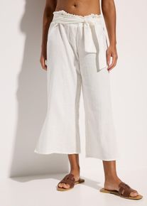 bonprix Strand Musselin 3/4-Hose, wei&szlig;, Musselin