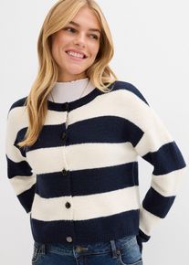 bonprix Cienki sweter w paski, biały, 52/54