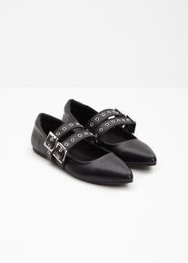 bonprix Mary-Janes mit gepolsterter Innensohle, schwarz, Vegan