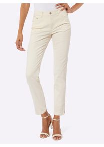 Dames 7/8-jeans van katoenstretch in champagne ,maat 40, WITT, 98% Katoen, 2% Elastan