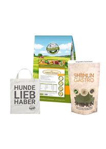 Set sp&eacute;cial pour les chiens atteints de clostridies - Landgut-Schmaus + Shiimun Gastro Poudre + Sac en jute