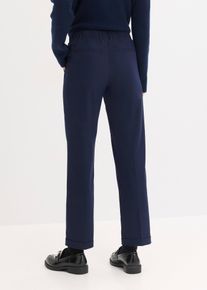 bonprix Spodnie z gumką w talii i podwiniętymi nogawkami, niebieski, 36